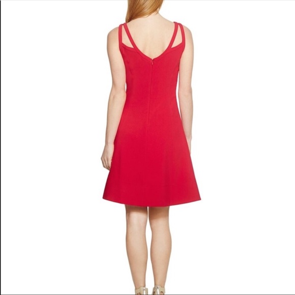 WHBM SLEEVELESS RED FIT & FLARE DRESS - Picture 2 of 3